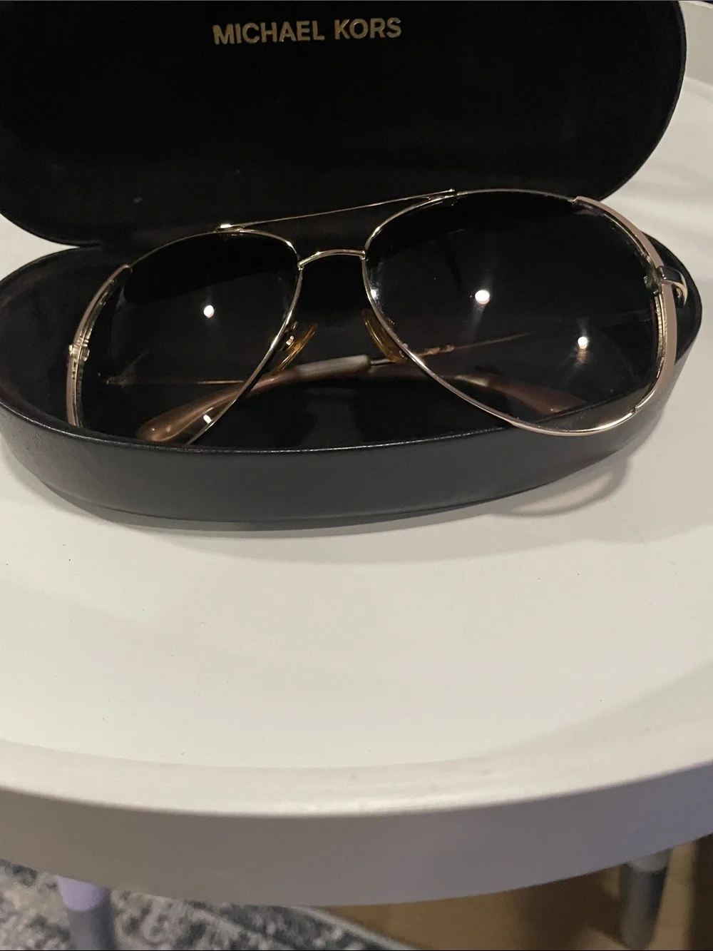 Michael Kors Gold Frame Sunglasses with Dark Lenses